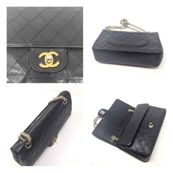 🎉CHANEL Black 2.55 Double Flap Bag Bijoux Chain - Picture 6 of 17